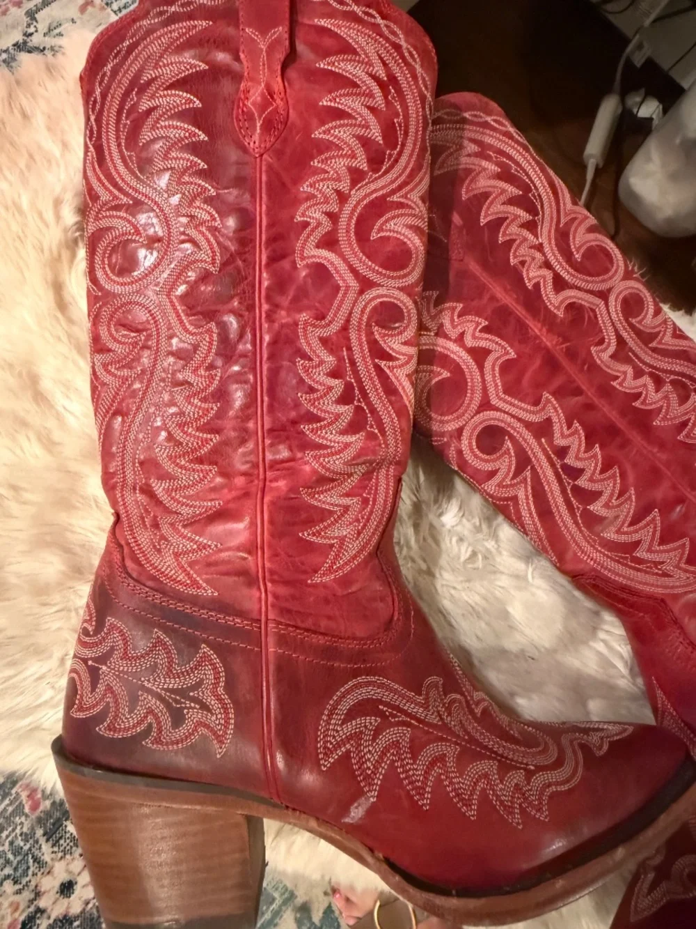 Durango Crush Tall Western Boots - Red Size 8 - Picture 3 of 4
